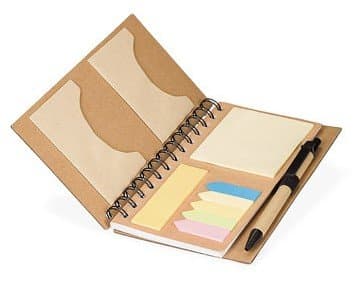 Caderno Ecológico com Autoadesivos e Caneta