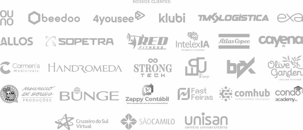 Logos de empresas clientes da Estamparia Expressa