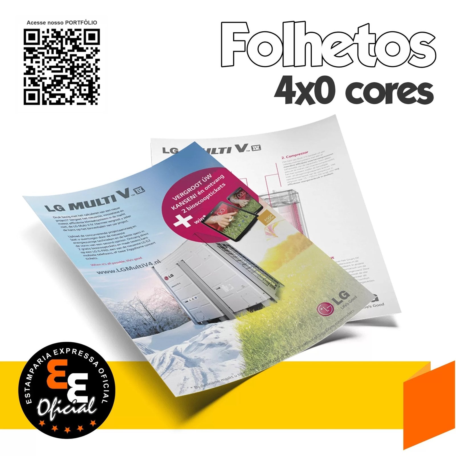 Folhetos 4x0 Cores